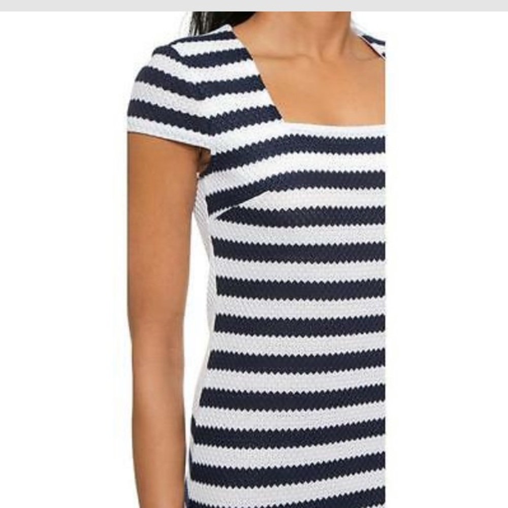 Blue and white DVF dress
